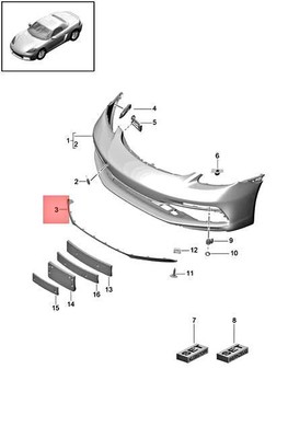 Genuine PORSCHE Spoiler Lip Primed 982807547G2X | eBay 