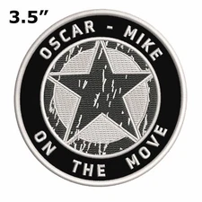 Oscar Mike Patch Embroidered Iron-On Tactical Applique Military Phrase
