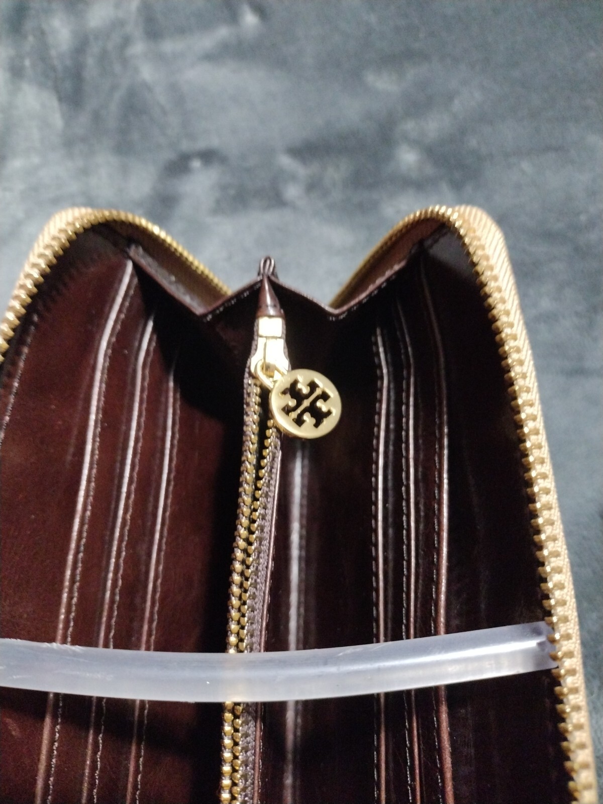 Tory Burch Gold python zip around continental wal… - image 7