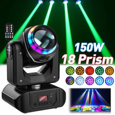 150W LED Beam Moving Head Light 18Prism Gobo Stage Light DMX dj Spot Party Light