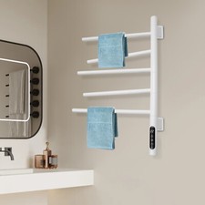 5-Bars Electric Towel Warmer Waterproof 180 Rotatable Bathroom Heated Towel Rack