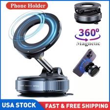 360 , Adjustable Magnetic Vacuum Suction Cup Car Phone Holder Mount for MagSafe