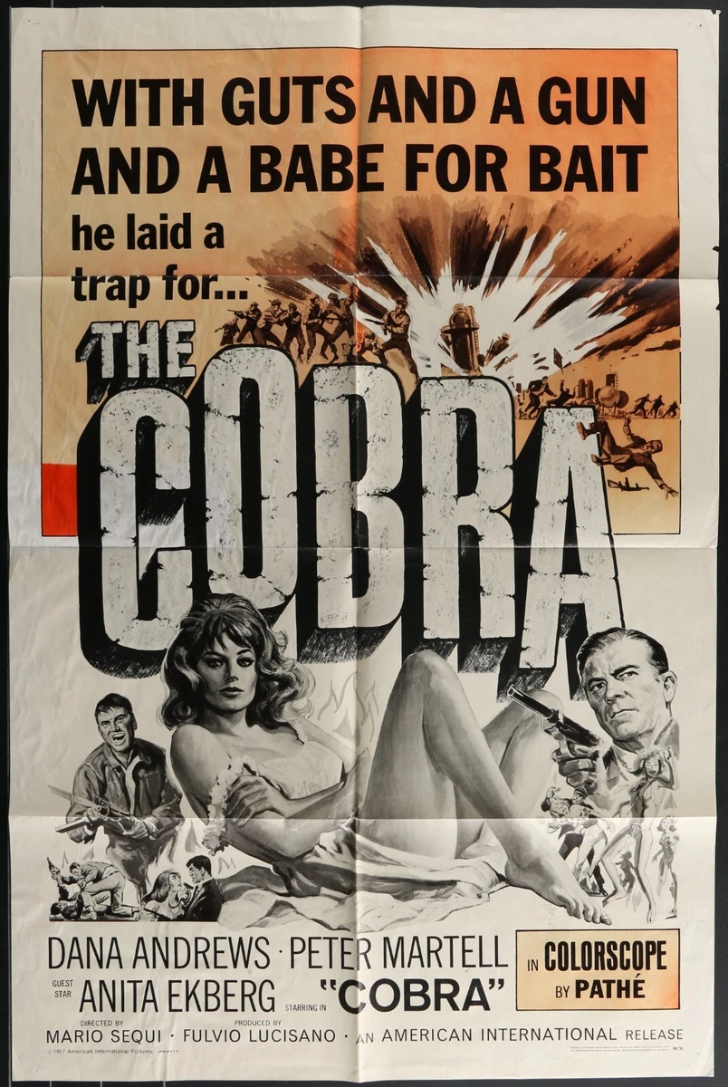 THE COBRA Dana Andrews RARE MOVIE POSTER ONE SHEET n1 | eBay
