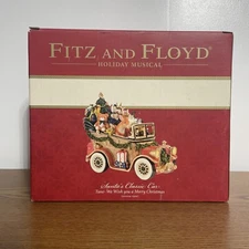Fritz & Floyd Santa Classic Car 9” Musical We Wish You A Merry Christmas W/ Box