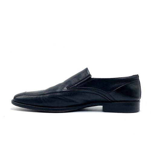 Mocassino uomo Johnston & Murphy taglia 9M pelle nero punta grembiule scarpa casual slip-on - Foto 5 di 12