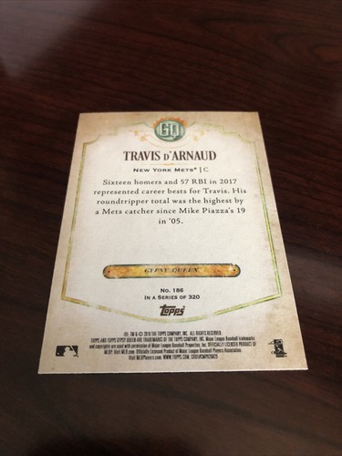 2018 Topps Gypsy Queen - Travis d'Arnaud #186 Gypsy Queen Logo Swap for ...
