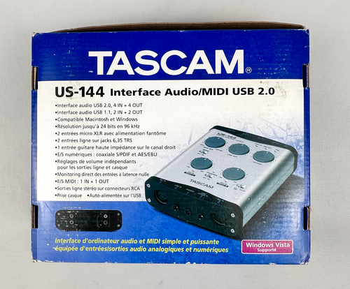 Tascam US-144 USB 2.0 Audio MIDI Recording Interface Brand Original Box Preowned - Picture 3 of 10