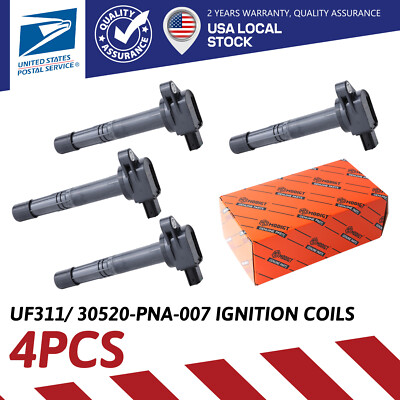 4pcs OEM 30520-PNA-007 Ignition Coils Set For 2002-2006 Acura RSX CSX 2.0L L4