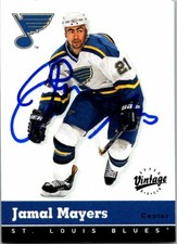 Jamal Mayers autographed hockey card (Blues) 2000 Upper Deck Vintage #317