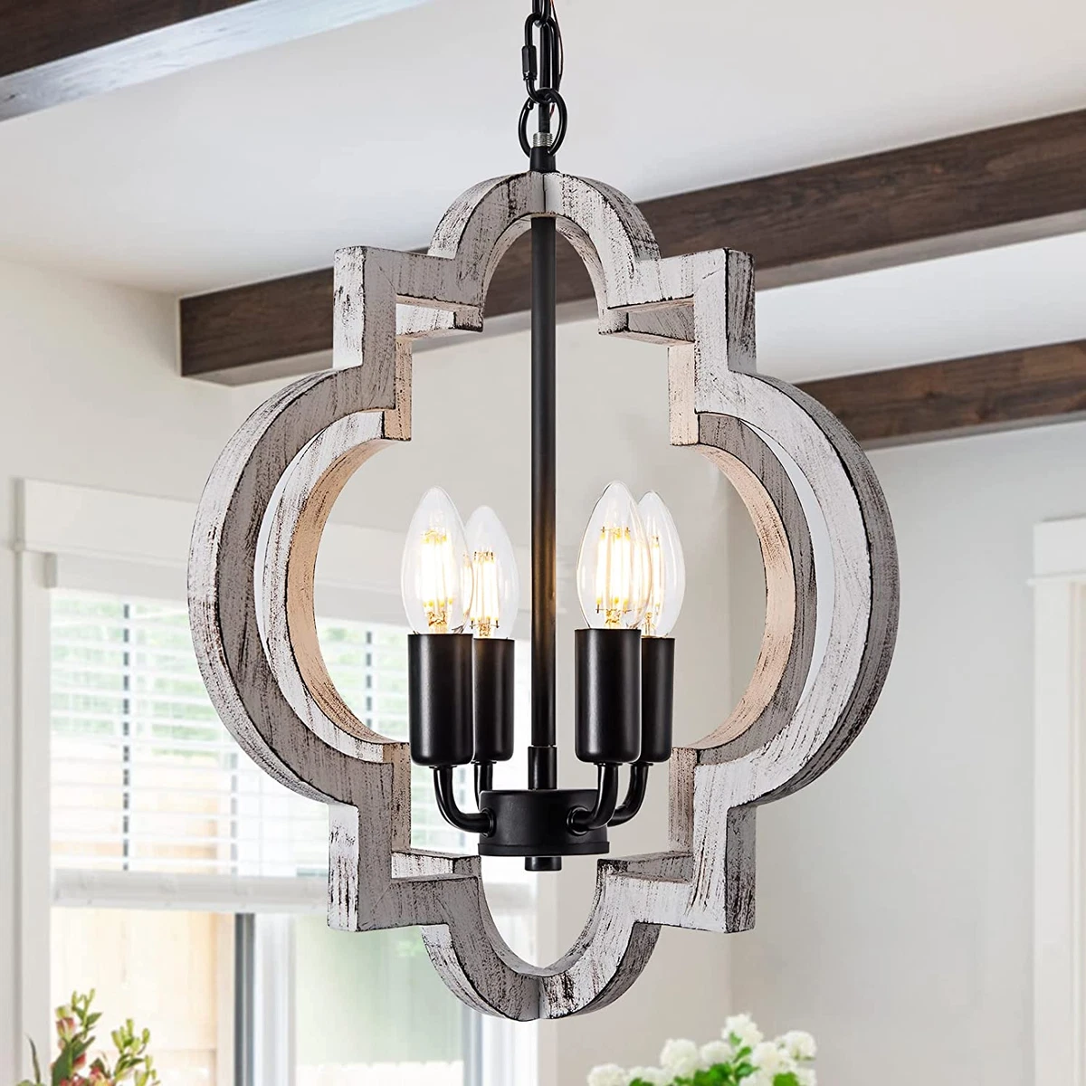 Distressed white 2024 pendant light