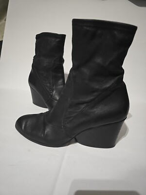 Donald Pliner Pandra Black Suede Stretch Pull On Boots Women's