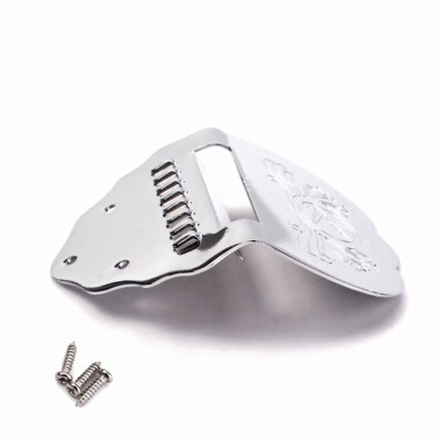 CHROME TAILPIECE mit 3 Schrauben Zubehör für 8 STRING MANDOLIN
