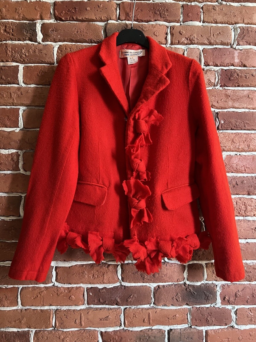 COMME Des GARCONS CDG Archive Red Wool Blazer Size S Made in COMME Des GARCONS CDG Archive Red Wool Blazer Size S Made in