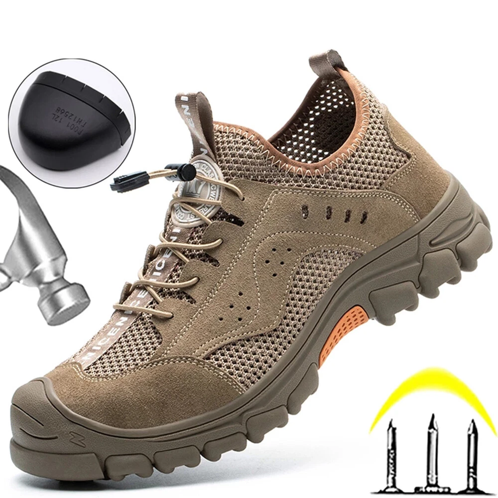 Anti-Puncture Safety Shoes Men Mesh Work Boot Steel Toe Industrial Construction
