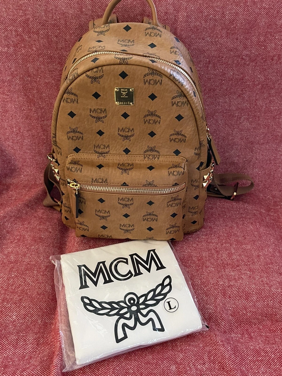 Mcm Stark Medium Backpack - Cognac