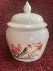 Vintage Avon Milk Glass Ginger Jar With Bird On Branch 6”