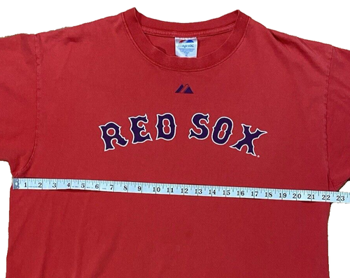 Dustin Pedroia T-Shirt Jersey Boston Red Sox Majestic Sz XL MLB Baseball Adult - Picture 8 of 9