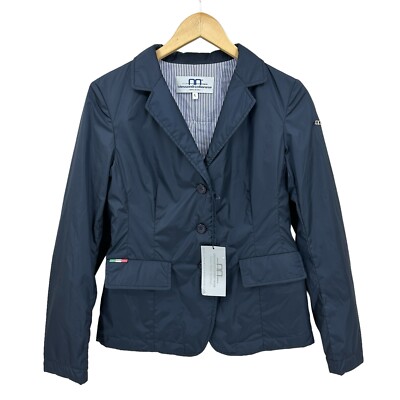 New! ALESSANDRO ALBANESE Carly Jacket Large Nylon Blue Riding Equestrian S575