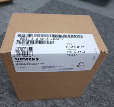 6ES7312-5BE03-0AB0 1PCS NEW SIEMENS 6ES7312-5BE03-0AB0 Central Processing Unit