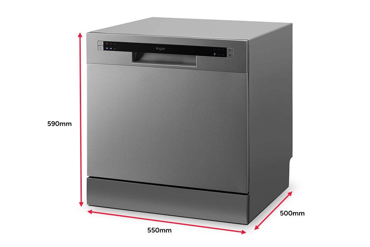 Kogan Benchtop Dishwasher (8 Place, Stainless Steel), Dishwashers