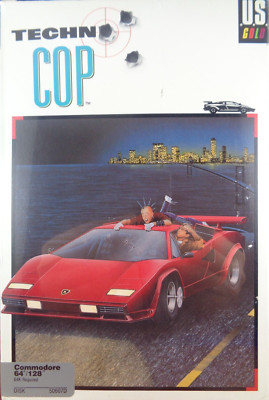 COMMODORE 64/128 -- TECHNO COP (U.S. GOLD - DISK) #NOS #SEALED
