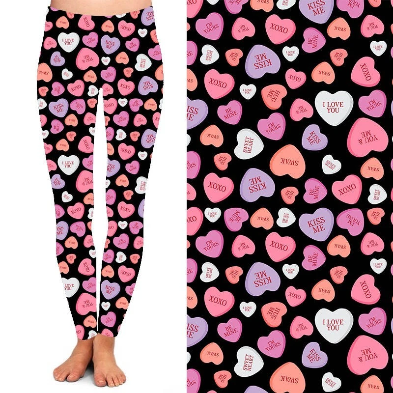 Conversation Candy Hearts Valentine's Day Women's Leggings