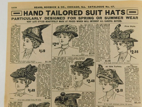 Hand Tailored Suit Hats Spring Sears Roebuck Vintage Advertisement Catalog Page