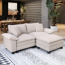 Modular Sectional Sofa Corduroy Cloud Couch with Chaise and Cushion 3-Seat