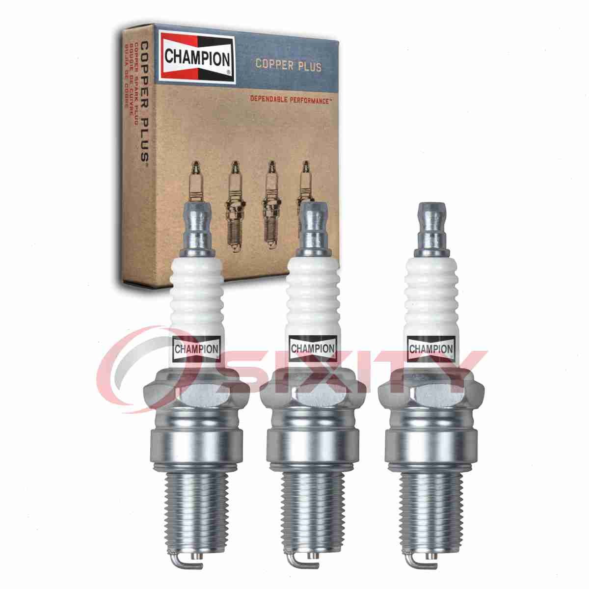 3 pc Champion Copper Plus Spark Plugs for 1958-1959 Berkeley Sports 500 0.5L pe