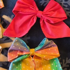 Handmade Girls Hair Bows Scrunchies Multicolor Fabric Set Polka Dot Butterfly