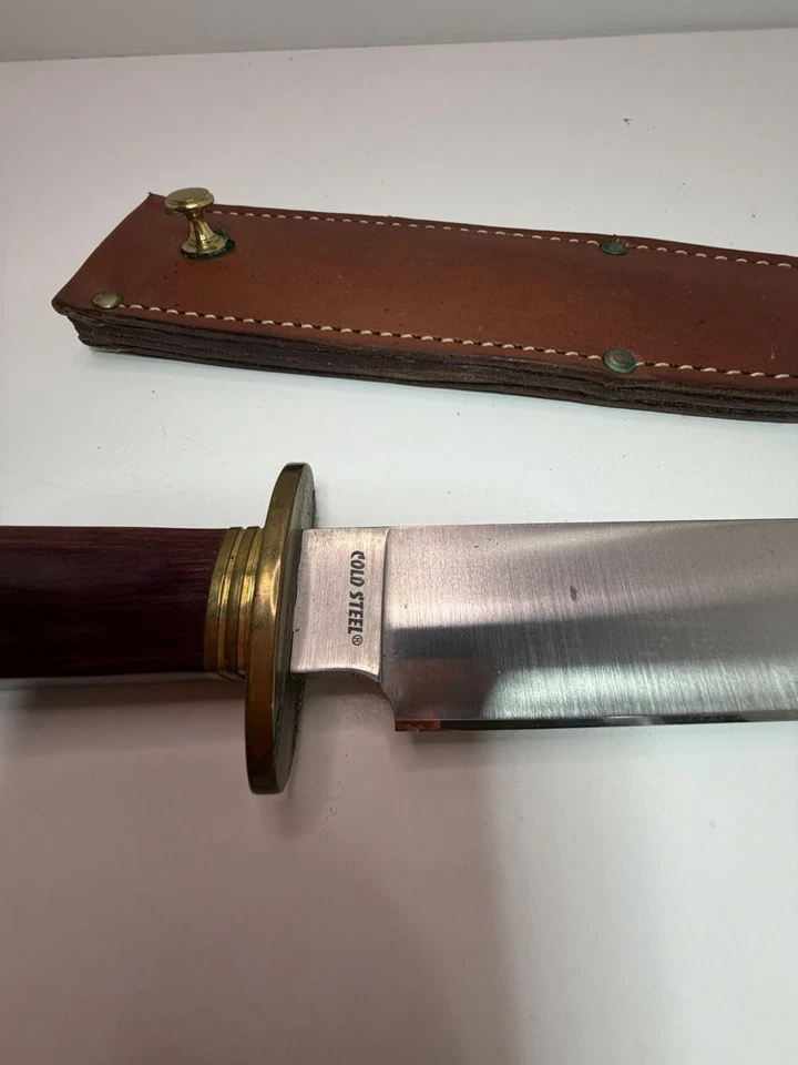 Cold Steel Laredo Bowie Carbon V Hecho en EE. UU. - Como nuevo con funda de cuero Foto 4 de 4