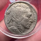 1917 D Buffalo Nickel AU About Uncirculated Full Horn Split Tail
