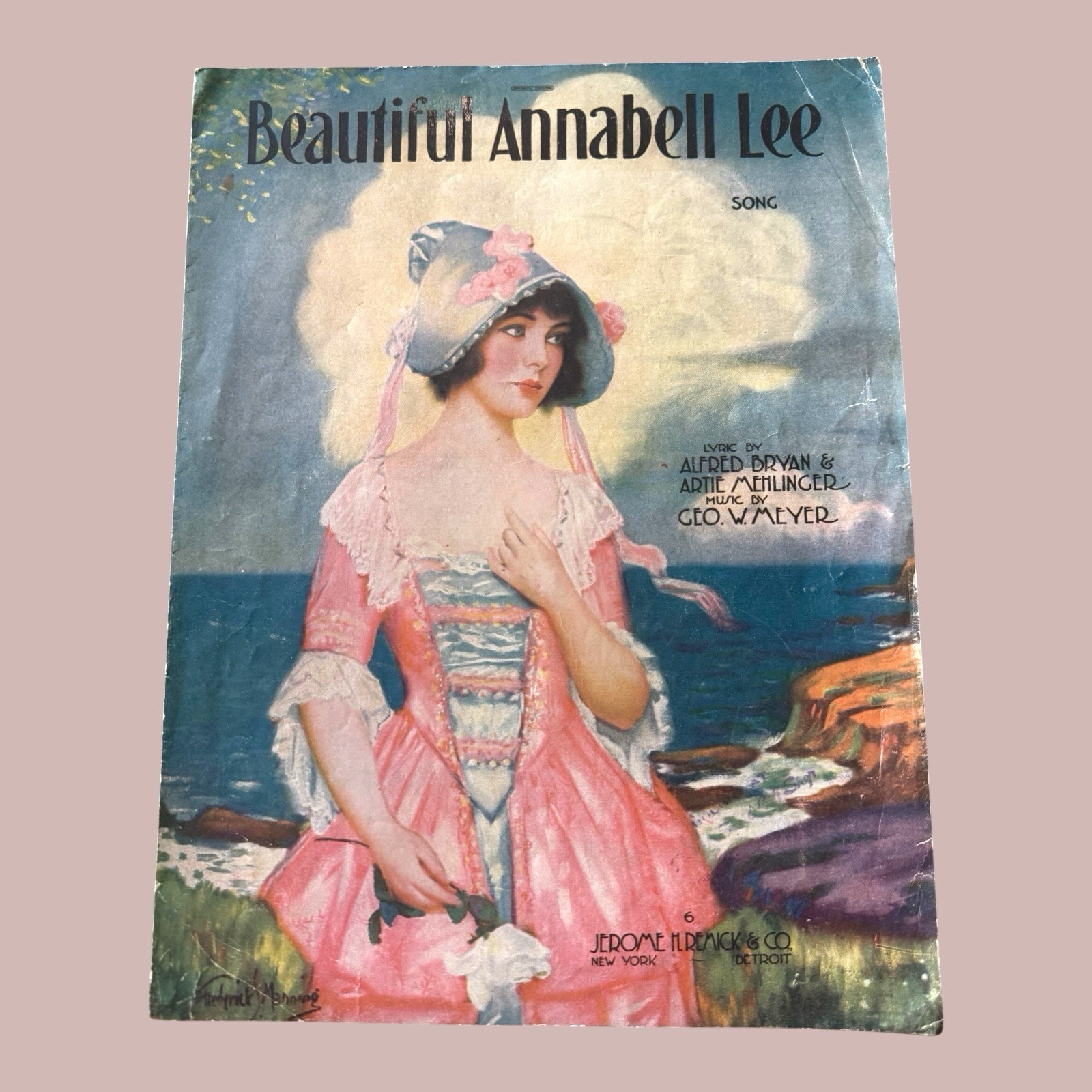 Beautiful Annabell Lee Sheet Music Alfred Bryan Artie Mehlinger Geo W Meyer 1910