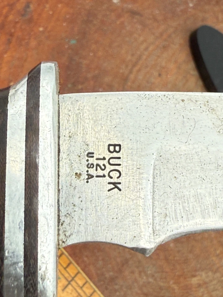 Vintage Pre-date code Buck USA 121 Fisherman Fixed Blade Knife W/Sheath--2520.25 - Image 3 of 4