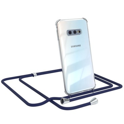 Für Samsung Galaxy S10e Hülle mit Kette Band Seil Handy Case zum Umhängen Blau