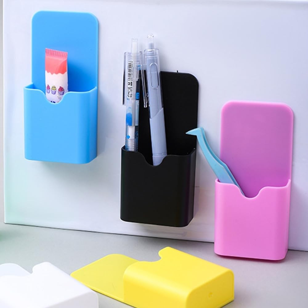 2PCS Magnetic Pen Marker Holders, Magnet Pencil Cup Storage for Black 