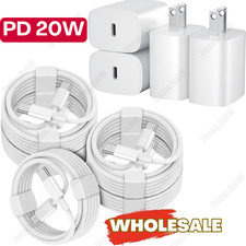 Lot 20W Fast Charger For iPhone17 16 15 14 13 12 11 XS XR USB-C Adapter PD Cable