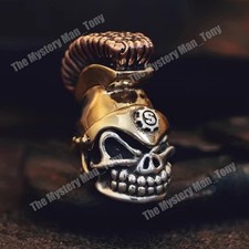 1 Pc 925 Silver Brass EDC Skull Paracord Knife Beads Lanyard Rope Pendant