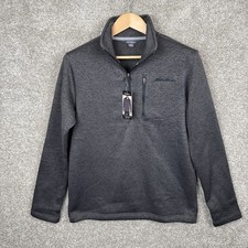 Eddie Bauer Sweater Fleece Classic 1/4 Zip Pullover Dark Gray Men s Small NEW