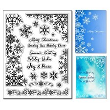 Arbuya Christmas Snowflakes Clear Stamps for Christmas Cards Making or Journa...