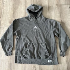 J. America Men's Jay Peak Vermont Gray Long Sleeve Drawstring Hoodie Size L