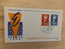 Netherlands 1958 FDC -- Europa CEPT  -- 100% charity
