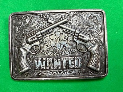 Wanted Crossed Pistols Guns Six Shooters Vintage Western Nocona