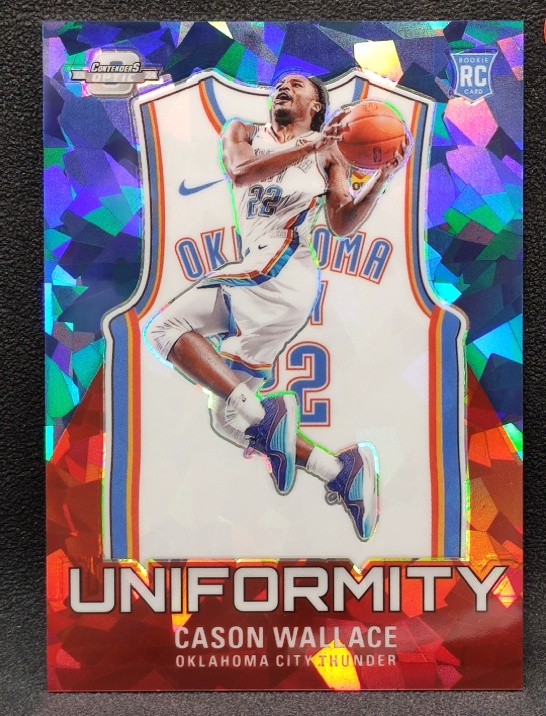 Cason Wallace 2023-24 Panini Contenders Optic Uniformity Red Ice Prizm 91/175 RC