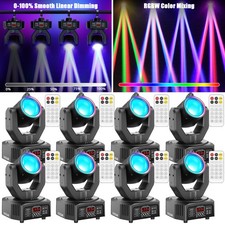 8Pcs Mini Moving Head Stage Lighting RGBW LED DJ DMX Beam Bar Disco Club Party