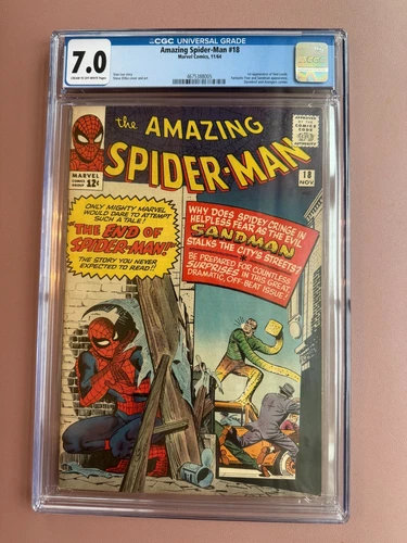 Amazing Spider-Man #18, 1st App Ned Leeds - Ditko Cover (1964) CGC 7.0