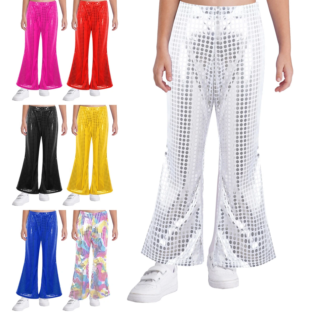 Niños Niñas Pantalones de Sudadera Elegante Campana Parte Inferior Fiesta Pantalones Performance Pantalones Jazz