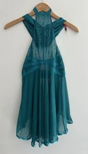 Seven Til Midnight Teal Sheer Lace Halter Chemise/Babydoll Set M 1990s/Y2K NWOT