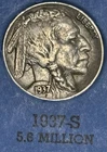 1937s Buffalo nickel, nice original XF+ condition Full Date full Horn, No issues
