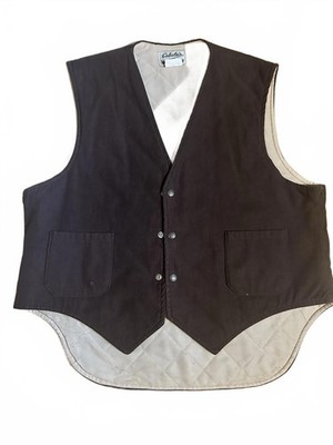 Vintage 80's Cabelas Men s Fleece Quilted hunting cabincore vest brown rugged XL